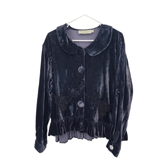 Taylor G Women's Velvet Vintage Button Jacket - S - Picture 1 of 5